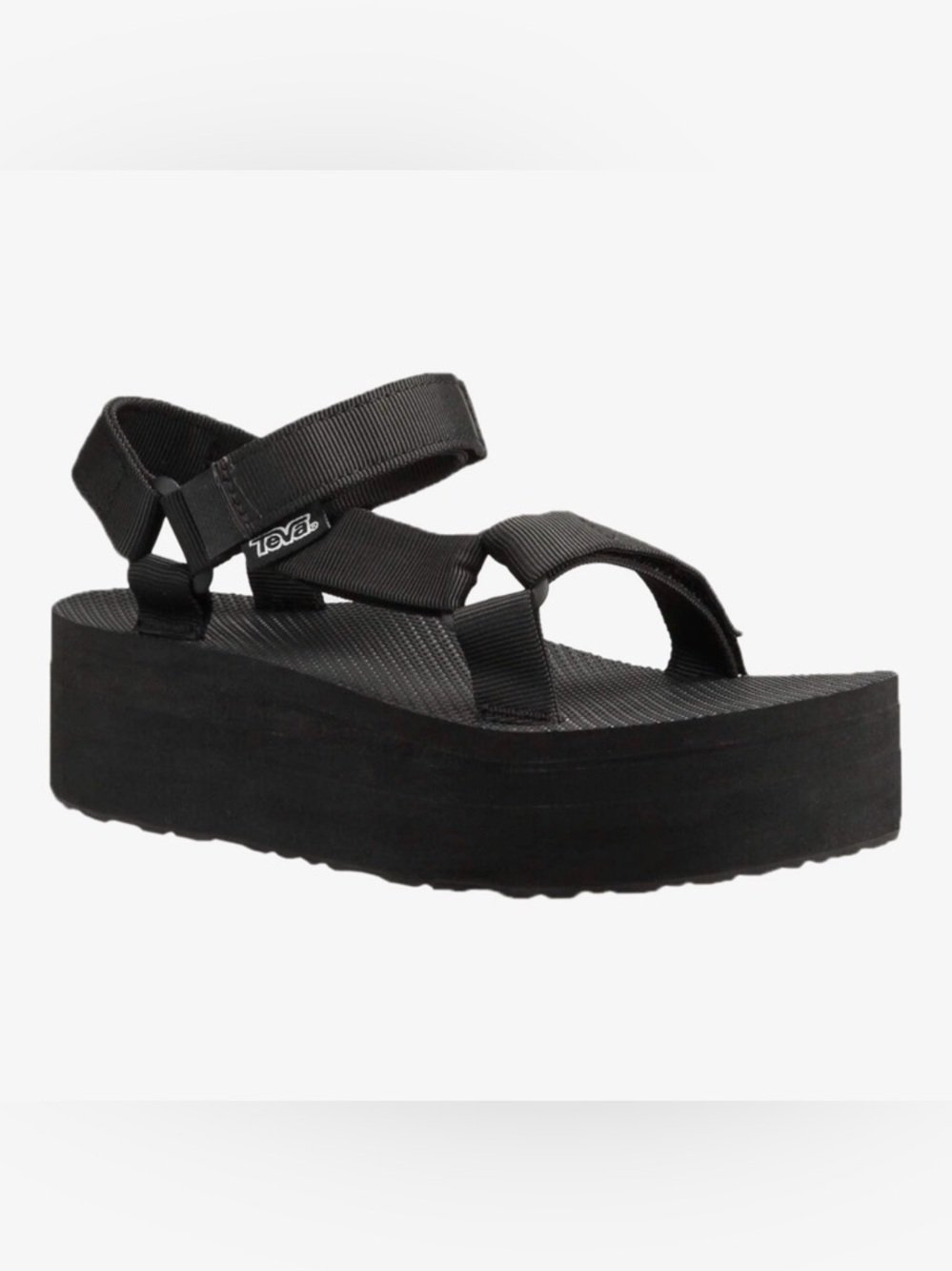 Teva Women's Black Platform Strap Sandal - size 8 US